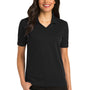 Port Authority Womens Rapid Dry Moisture Wicking Short Sleeve Polo Shirt - Jet Black