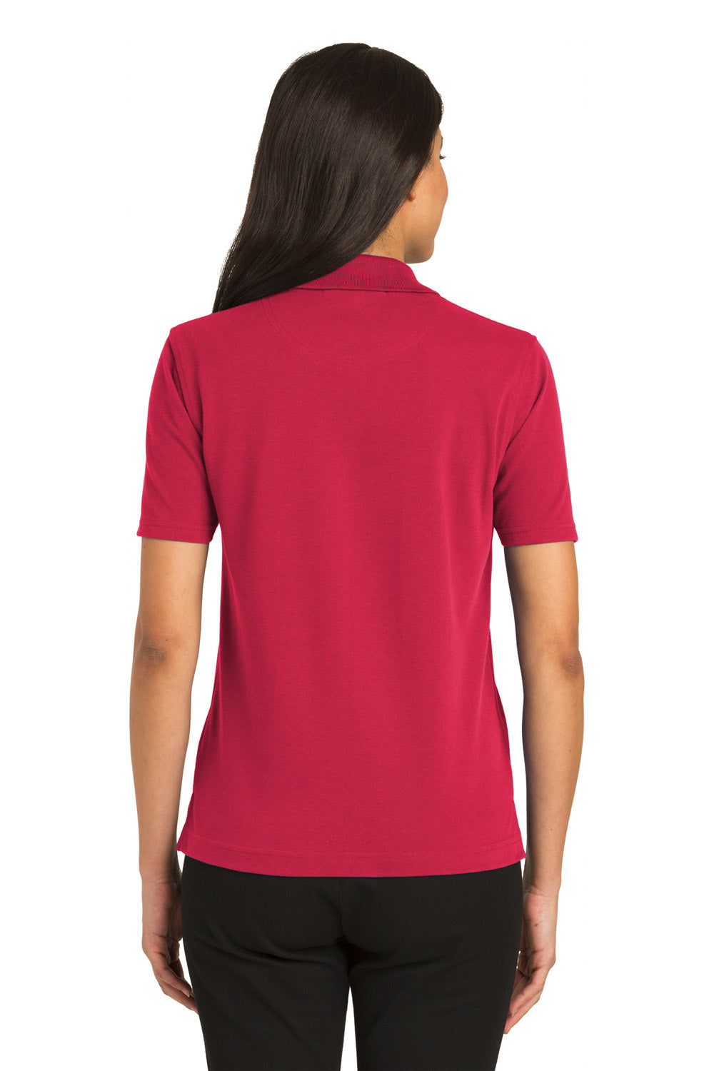 Port Authority L455 Womens Rapid Dry Moisture Wicking Short Sleeve Polo Shirt Red Back