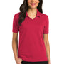 Port Authority Womens Rapid Dry Moisture Wicking Short Sleeve Polo Shirt - Red - Closeout