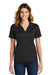 Sport-Tek L469 Womens Dri-Mesh Moisture Wicking Short Sleeve Polo Shirt Black Front