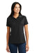 Sport-Tek L474 Womens Dri-Mesh Moisture Wicking Short Sleeve Polo Shirt Black Front