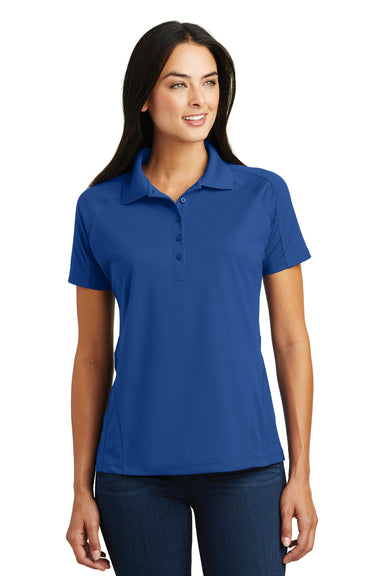 Sport-Tek L474 Womens Dri-Mesh Moisture Wicking Short Sleeve Polo Shirt Royal Blue Front