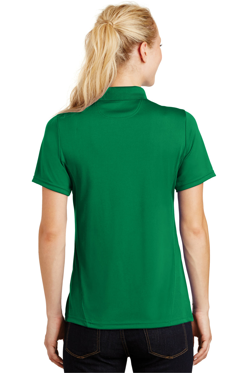 Sport-Tek L475 Womens Dry Zone Moisture Wicking Short Sleeve Polo Shirt Kelly Green Back