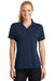 Sport-Tek L475 Womens Dry Zone Moisture Wicking Short Sleeve Polo Shirt Navy Blue Front