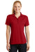 Sport-Tek L475 Womens Dry Zone Moisture Wicking Short Sleeve Polo Shirt Red Front