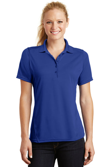 Sport-Tek L475 Womens Dry Zone Moisture Wicking Short Sleeve Polo Shirt Royal Blue Front