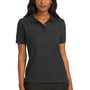 Port Authority Womens Silk Touch Wrinkle Resistant Short Sleeve Polo Shirt - Black