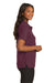 Port Authority L500 Womens Silk Touch Wrinkle Resistant Short Sleeve Polo Shirt Burgundy Side