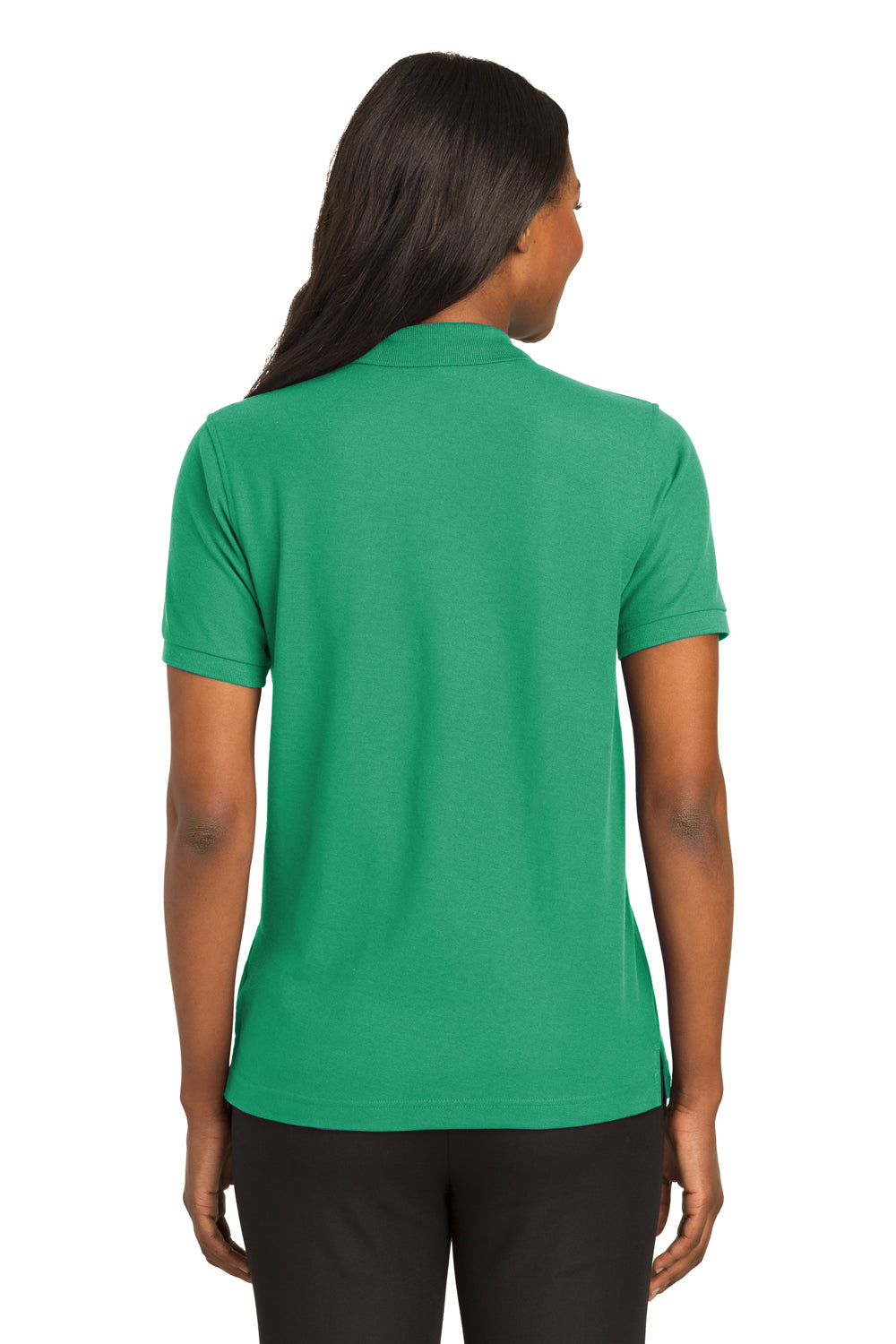 Port Authority L500 Womens Silk Touch Wrinkle Resistant Short Sleeve Polo Shirt Court Green Back
