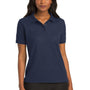 Port Authority Womens Silk Touch Wrinkle Resistant Short Sleeve Polo Shirt - Navy Blue