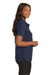 Port Authority L500 Womens Silk Touch Wrinkle Resistant Short Sleeve Polo Shirt Navy Blue Side