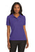 Port Authority L500 Womens Silk Touch Wrinkle Resistant Short Sleeve Polo Shirt Purple Front