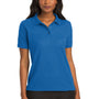 Port Authority Womens Silk Touch Wrinkle Resistant Short Sleeve Polo Shirt - Strong Blue