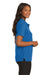 Port Authority L500 Womens Silk Touch Wrinkle Resistant Short Sleeve Polo Shirt Strong Blue Side