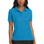 Port Authority Womens Silk Touch Wrinkle Resistant Short Sleeve Polo Shirt - Turquoise Blue