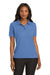 Port Authority L500 Womens Silk Touch Wrinkle Resistant Short Sleeve Polo Shirt Ultramarine Blue Front