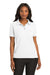 Port Authority L500 Womens Silk Touch Wrinkle Resistant Short Sleeve Polo Shirt White Front