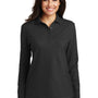 Port Authority Womens Silk Touch Wrinkle Resistant Long Sleeve Polo Shirt - Black