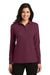 Port Authority L500LS Womens Silk Touch Wrinkle Resistant Long Sleeve Polo Shirt Burgundy Front