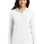 Port Authority Womens Silk Touch Wrinkle Resistant Long Sleeve Polo Shirt - White