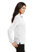 Port Authority L500LS Womens Silk Touch Wrinkle Resistant Long Sleeve Polo Shirt White Side