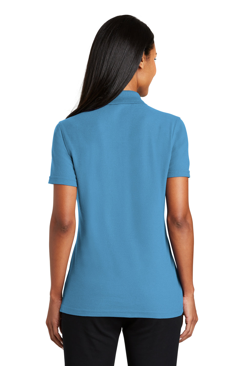 Port Authority L510 Womens Moisture Wicking Short Sleeve Polo Shirt Celadon Blue Back