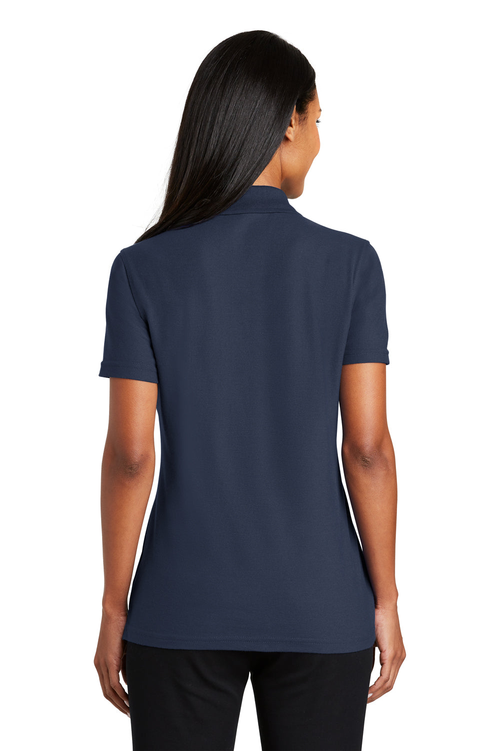 Port Authority L510 Womens Moisture Wicking Short Sleeve Polo Shirt Navy Blue Back