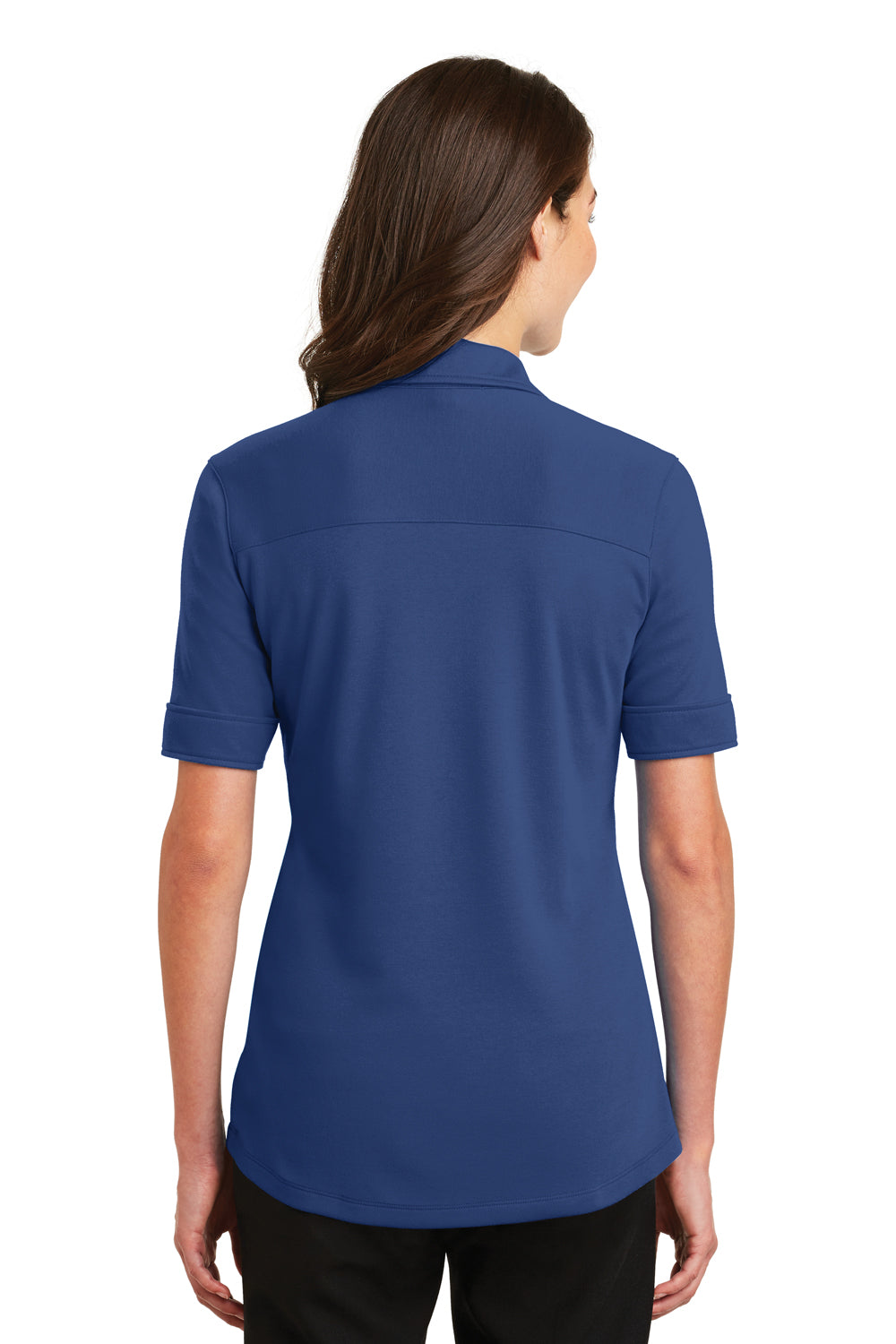 Port Authority L5200 Womens Silk Touch Performance Moisture Wicking Short Sleeve Polo Shirt Royal Blue Back