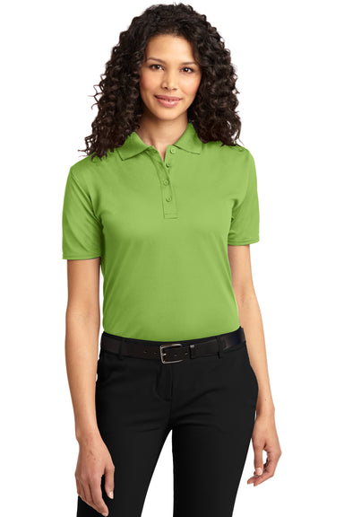 Port Authority L525 Womens Dry Zone Moisture Wicking Short Sleeve Polo Shirt Green Oasis Front