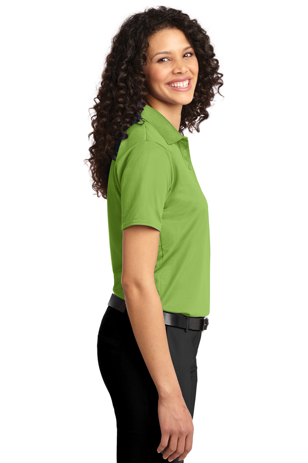 Port Authority L525 Womens Dry Zone Moisture Wicking Short Sleeve Polo Shirt Green Oasis Side