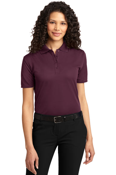 Port Authority L525 Womens Dry Zone Moisture Wicking Short Sleeve Polo Shirt Maroon Front