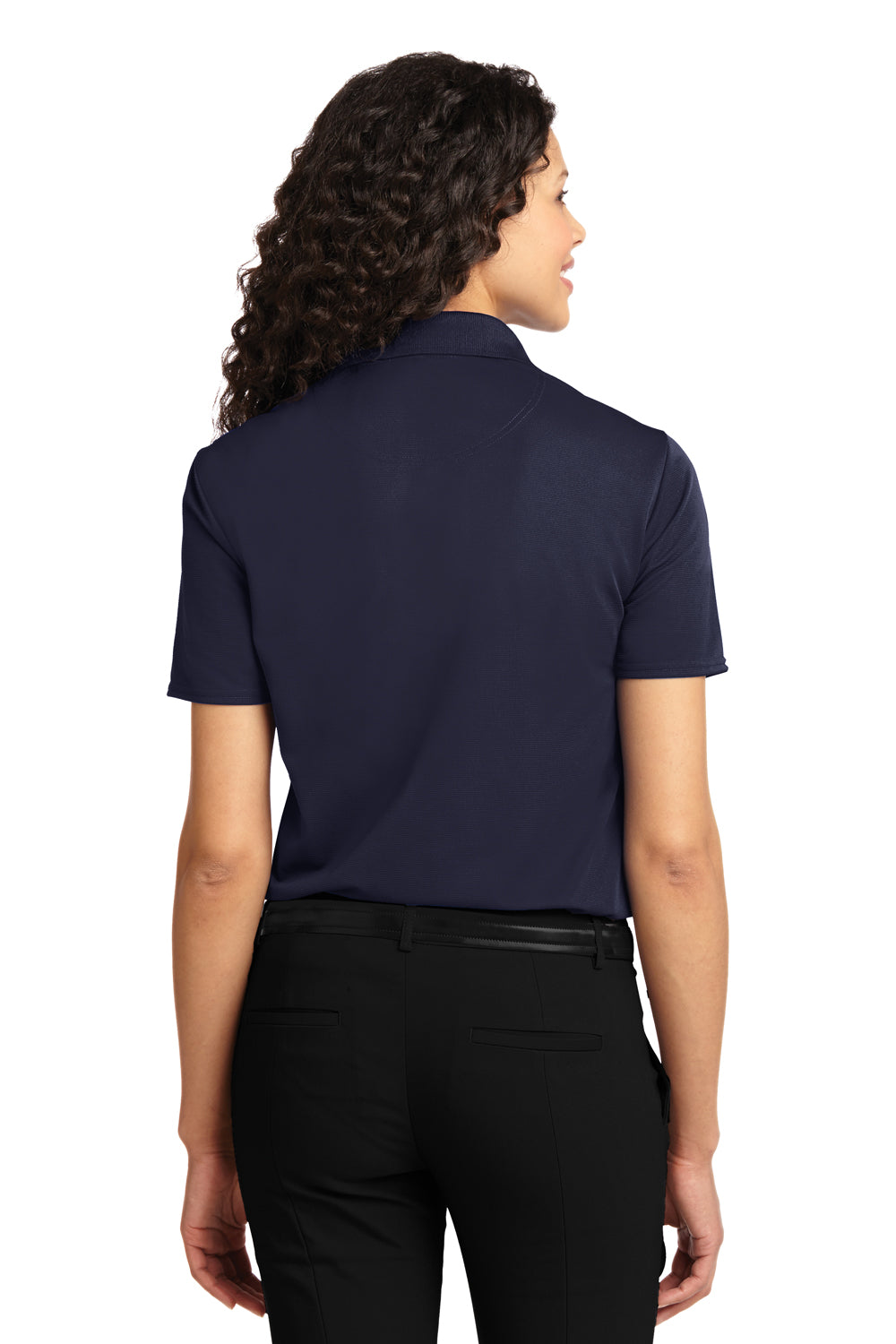 Port Authority L525 Womens Dry Zone Moisture Wicking Short Sleeve Polo Shirt Navy Blue Back