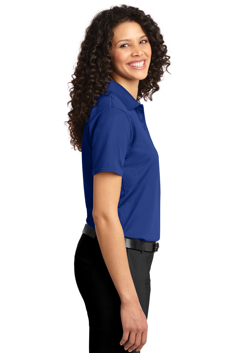 Port Authority L525 Womens Dry Zone Moisture Wicking Short Sleeve Polo Shirt Royal Blue Side