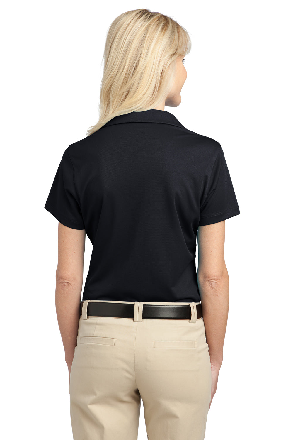 Port Authority L527 Womens Tech Moisture Wicking Short Sleeve Polo Shirt Black Back