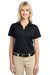 Port Authority L527 Womens Tech Moisture Wicking Short Sleeve Polo Shirt Black Front