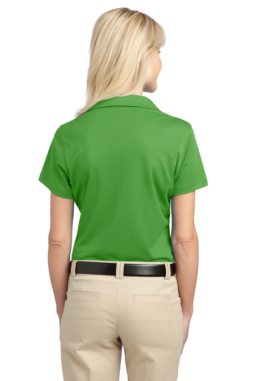 Port Authority L527 Womens Tech Moisture Wicking Short Sleeve Polo Shirt Cactus Green Back