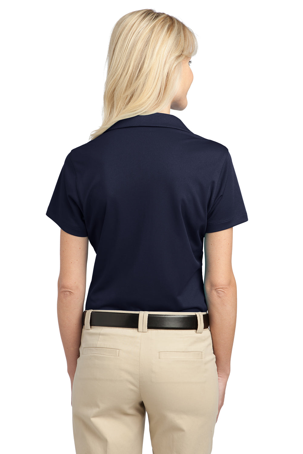 Port Authority L527 Womens Tech Moisture Wicking Short Sleeve Polo Shirt Navy Blue Back