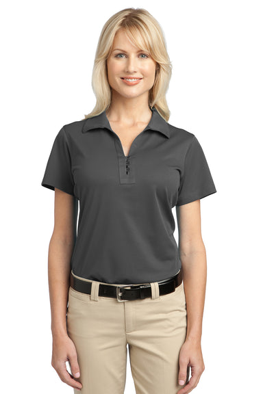 Port Authority L527 Womens Tech Moisture Wicking Short Sleeve Polo Shirt Smoke Grey Front