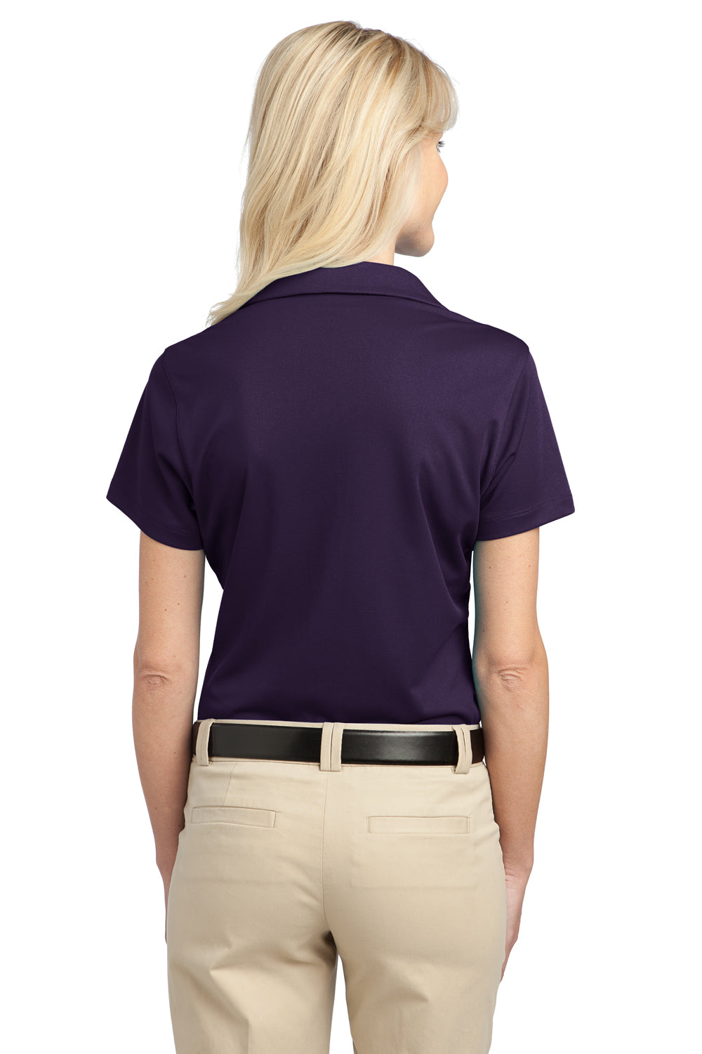 Port Authority L527 Womens Tech Moisture Wicking Short Sleeve Polo Shirt Purple Back