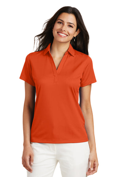 Port Authority L528 Womens Performance Moisture Wicking Short Sleeve Polo Shirt Autumn Orange Front