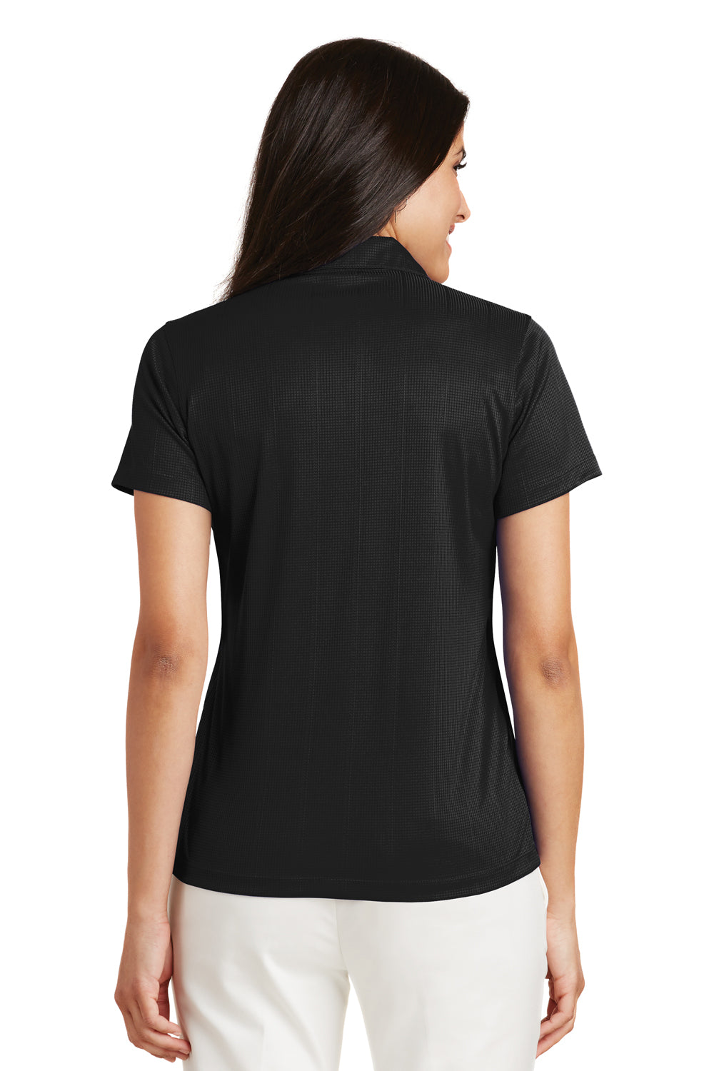 Port Authority L528 Womens Performance Moisture Wicking Short Sleeve Polo Shirt Black Back