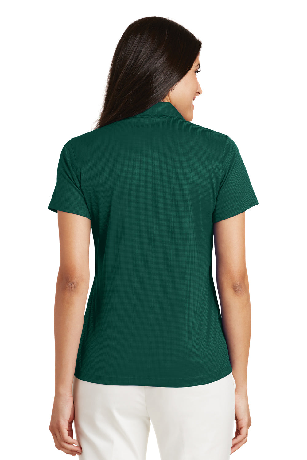Port Authority L528 Womens Performance Moisture Wicking Short Sleeve Polo Shirt Green Glen Back