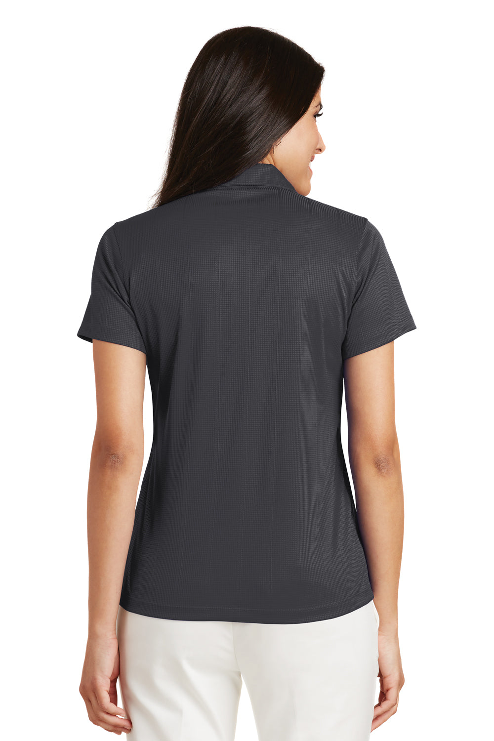 Port Authority L528 Womens Performance Moisture Wicking Short Sleeve Polo Shirt Smoke Grey Back