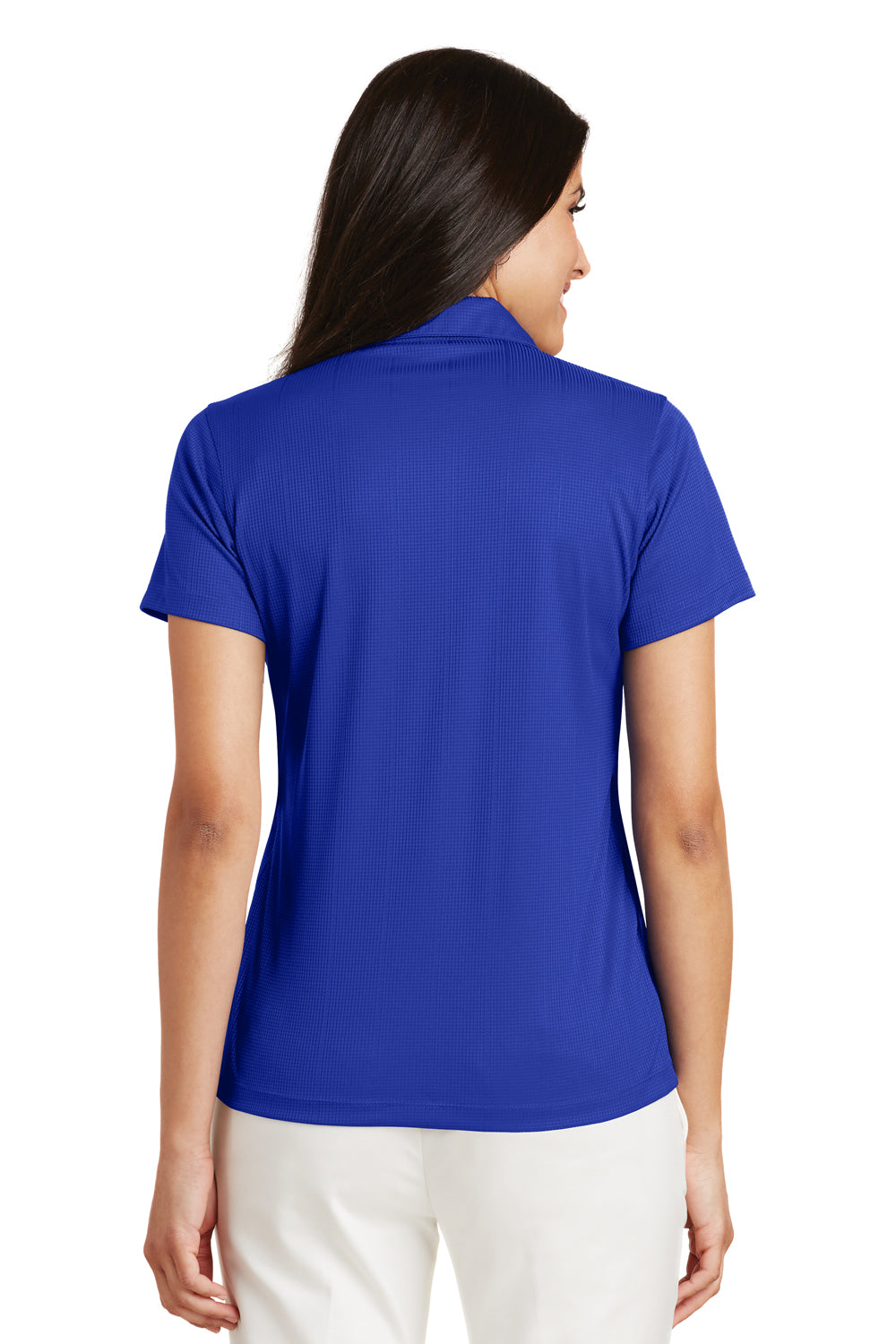 Port Authority L528 Womens Performance Moisture Wicking Short Sleeve Polo Shirt Royal Blue Back