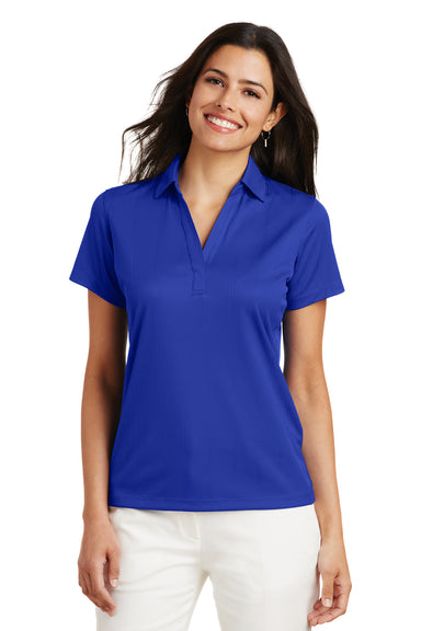 Port Authority L528 Womens Performance Moisture Wicking Short Sleeve Polo Shirt Royal Blue Front