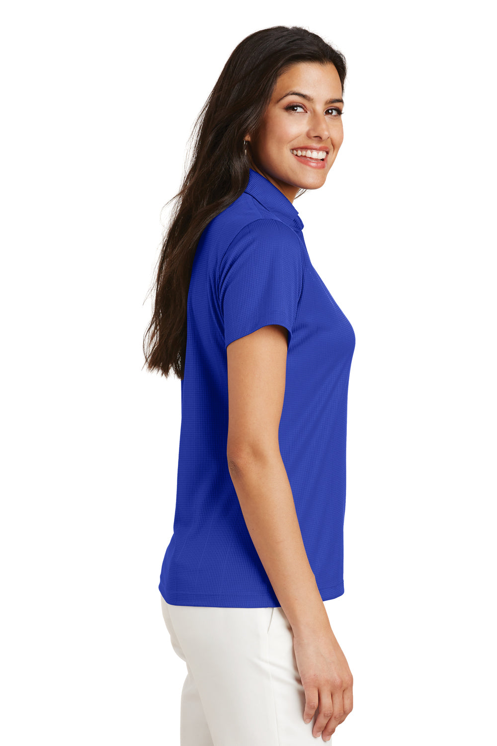 Port Authority L528 Womens Performance Moisture Wicking Short Sleeve Polo Shirt Royal Blue Side