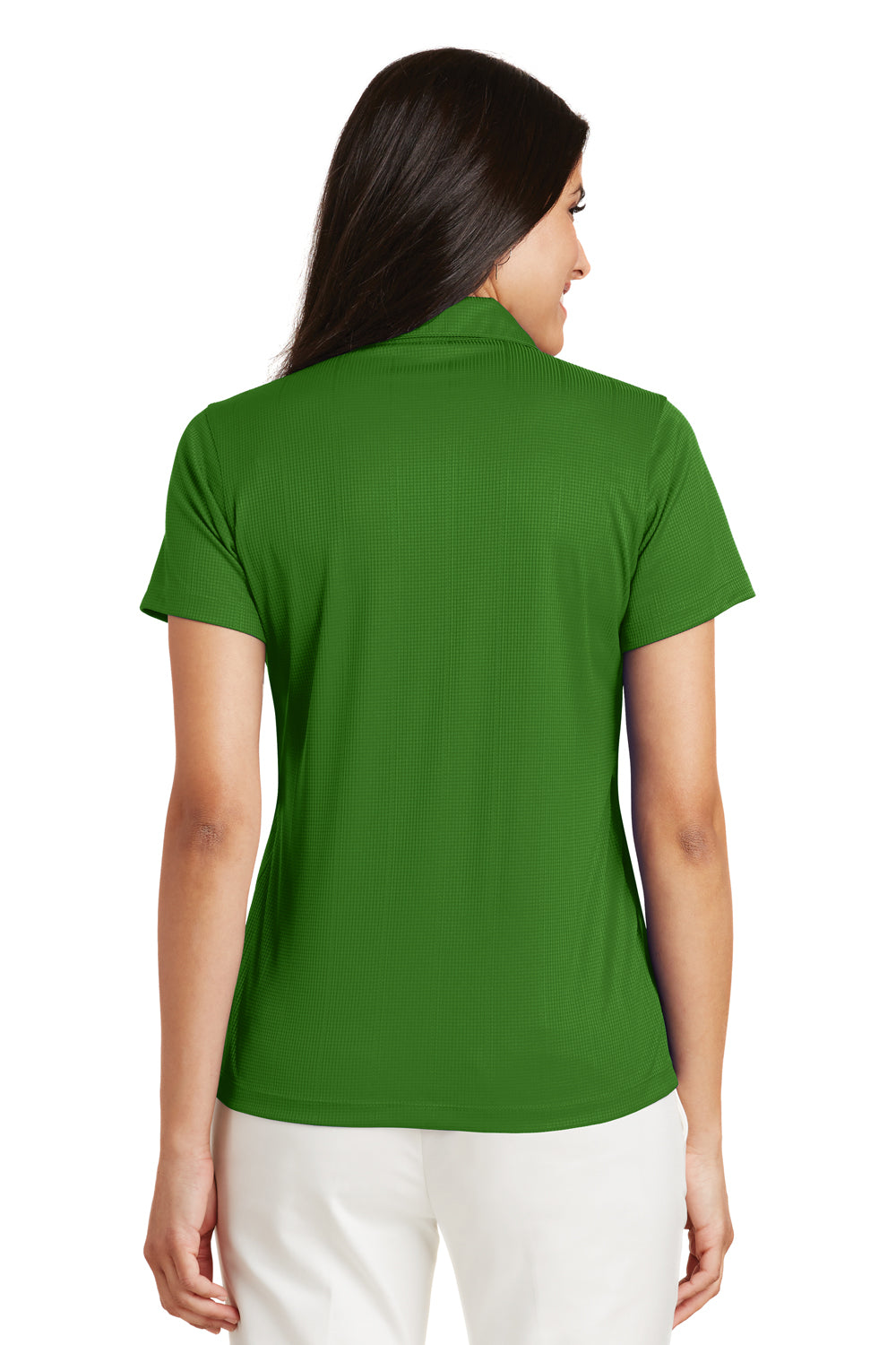 Port Authority L528 Womens Performance Moisture Wicking Short Sleeve Polo Shirt Vine Green Back