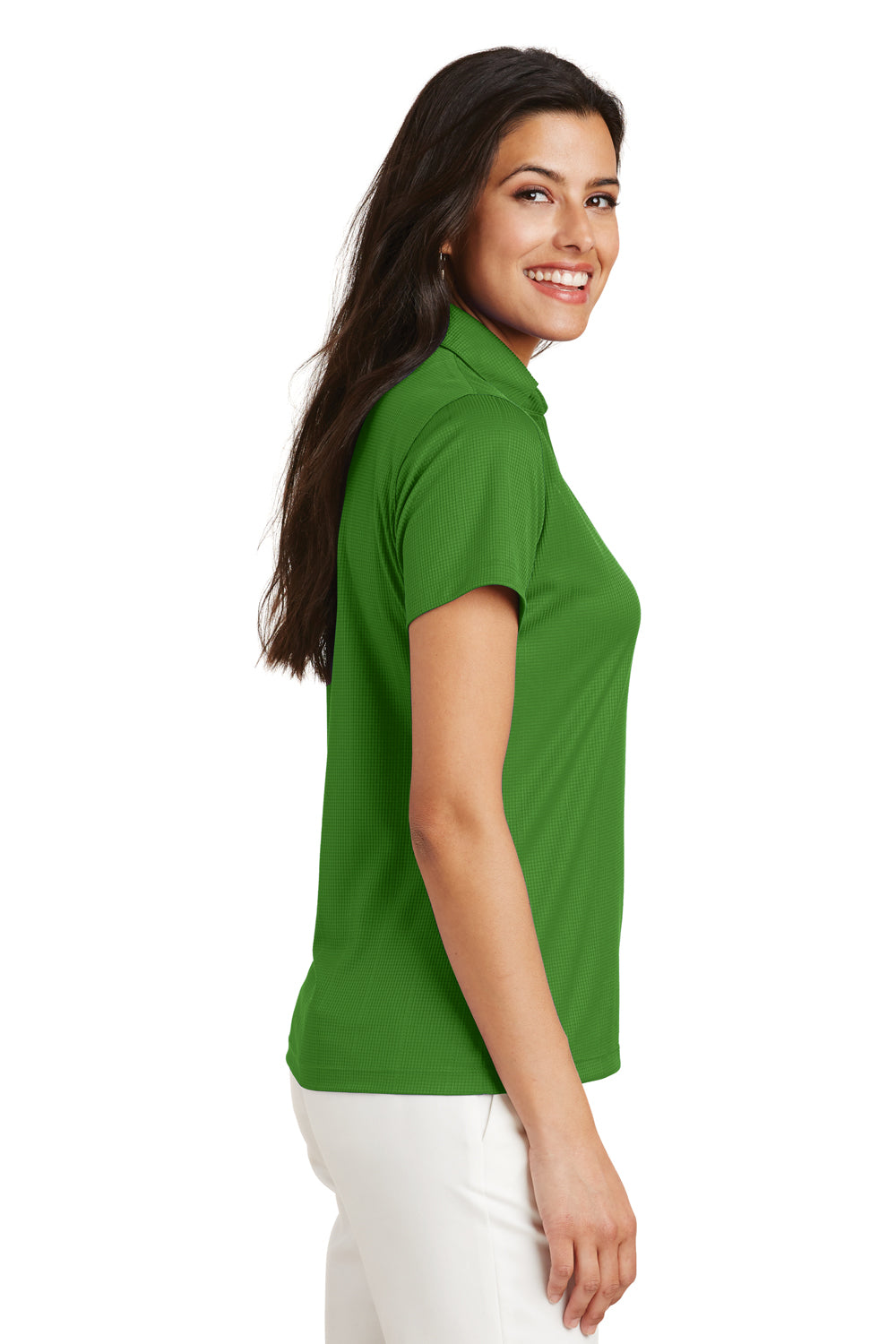 Port Authority L528 Womens Performance Moisture Wicking Short Sleeve Polo Shirt Vine Green Side