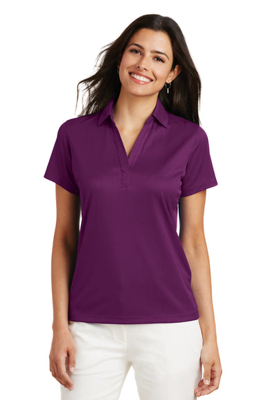 Port Authority L528 Womens Performance Moisture Wicking Short Sleeve Polo Shirt Violet Purple Front