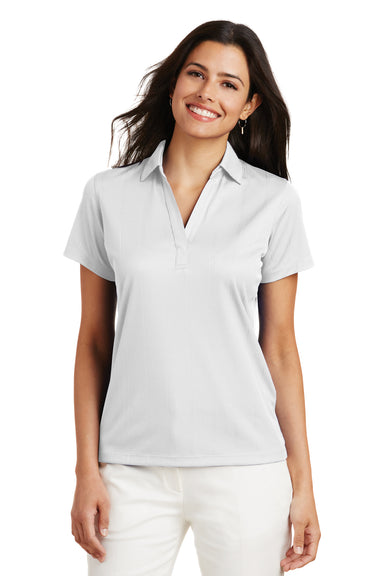 Port Authority L528 Womens Performance Moisture Wicking Short Sleeve Polo Shirt White Front